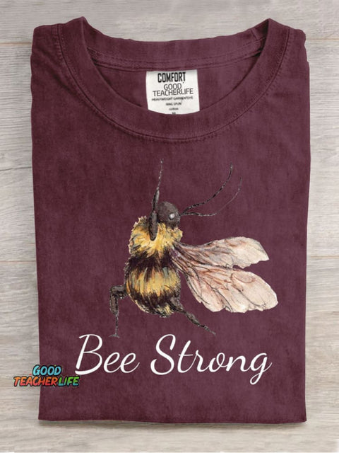 Bee Strong Casual Print T-Shirt