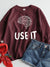 Be A Kind Human Vintage Print Casual Sweatshirt
