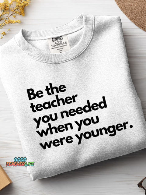 Teacher Fun Print Casual Sweatshirt
