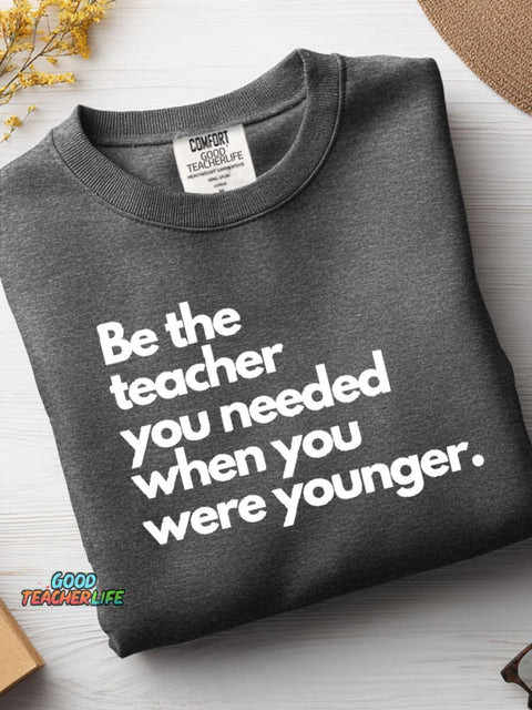 Teacher Fun Print Casual Sweatshirt