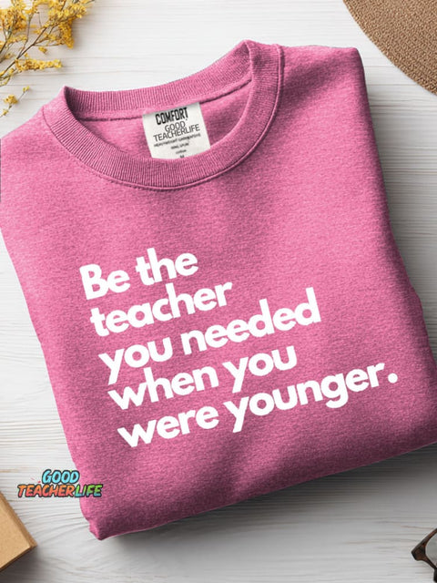 Teacher Fun Print Casual Sweatshirt