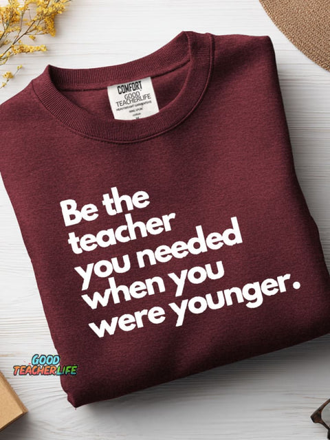 Teacher Fun Print Casual Sweatshirt