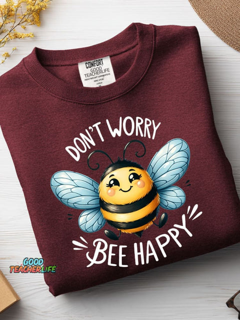 Do Not Bee Happy Print Casual Sweatshirt