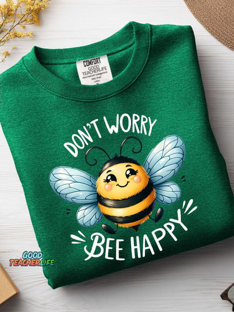Do Not Bee Happy Print Casual Sweatshirt