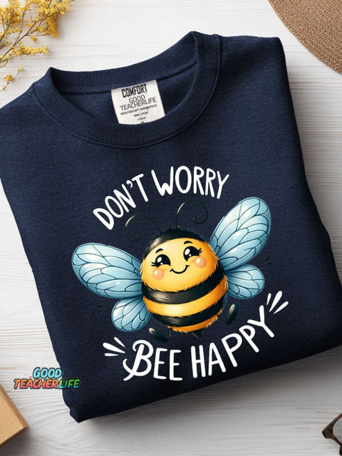 Do Not Bee Happy Print Casual Sweatshirt