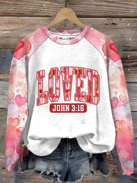 Women's Faith Valentine's Day Printed Casual Sweatshirt