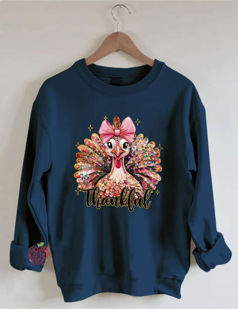 Colorful Glitter Turkey Sweatshirt