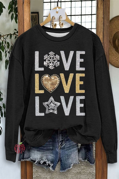 Classic Love Print Long Sleeve Sweatshirt