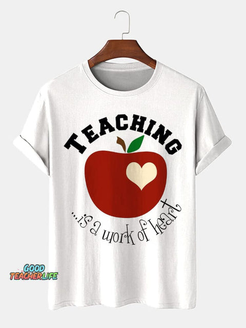 Apple Love Heart Decorative Pattern T-shirt