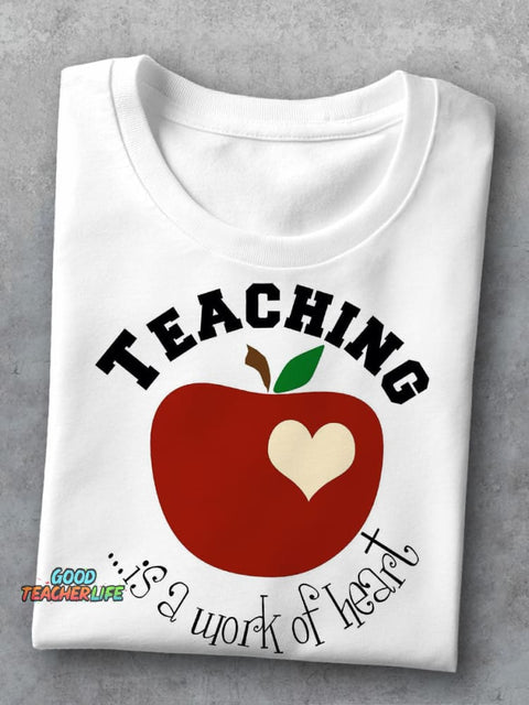 Apple Love Heart Decorative Pattern T-shirt