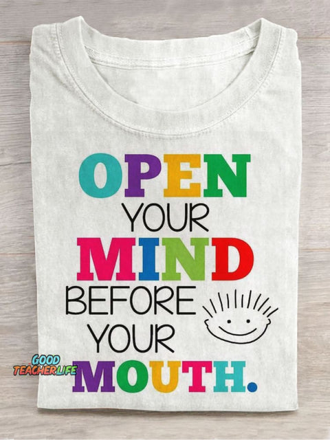 Open Mind Decorative Pattern T-shirt