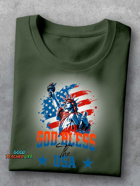 God Bless America Decorative Pattern T-shirt