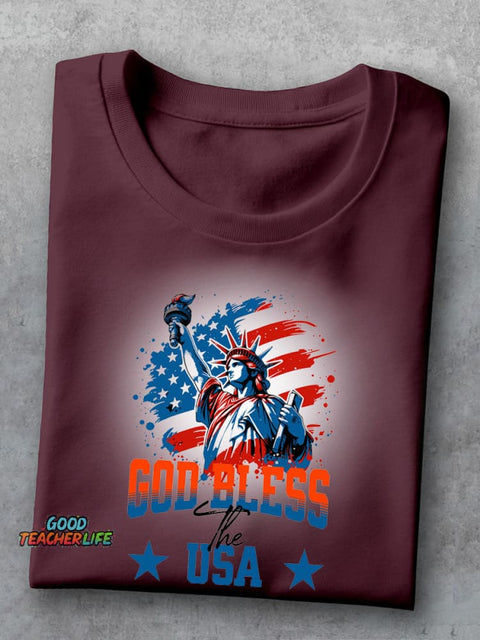 God Bless America Decorative Pattern T-shirt