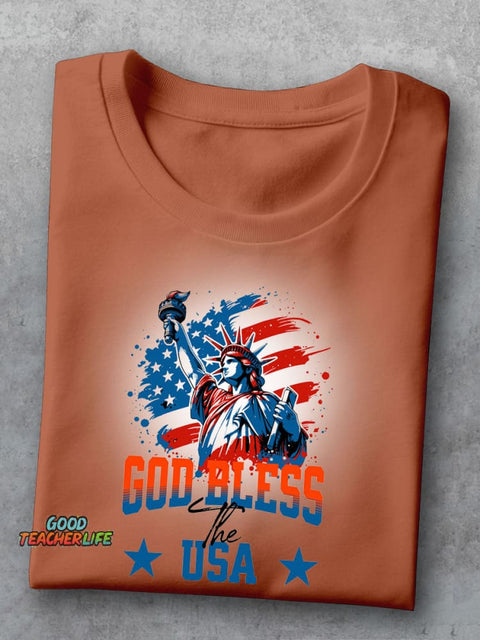 God Bless America Decorative Pattern T-shirt