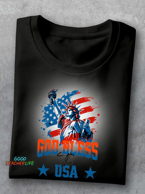God Bless America Decorative Pattern T-shirt
