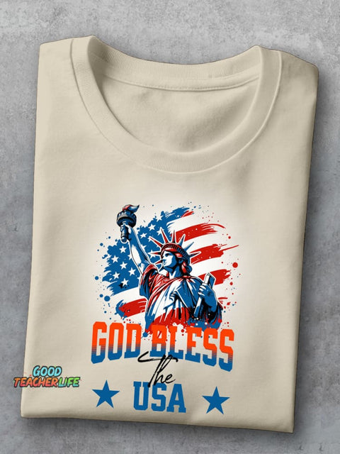 God Bless America Decorative Pattern T-shirt