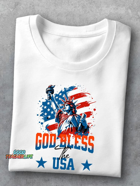 God Bless America Decorative Pattern T-shirt