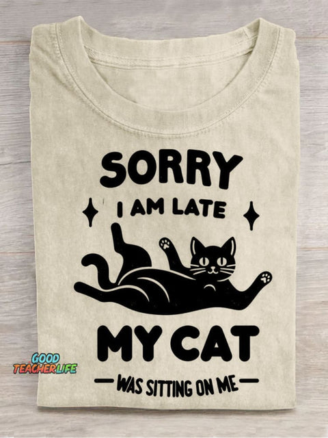 My Cat Sits On Me Decorative Pattern T-shirt