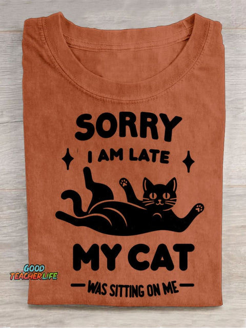 My Cat Sits On Me Decorative Pattern T-shirt