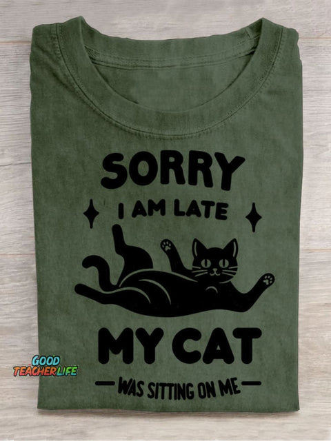 My Cat Sits On Me Decorative Pattern T-shirt