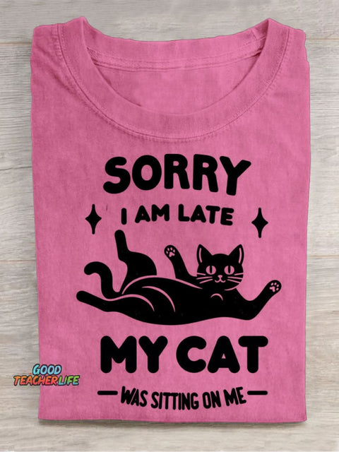 My Cat Sits On Me Decorative Pattern T-shirt