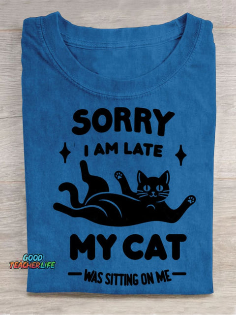 My Cat Sits On Me Decorative Pattern T-shirt