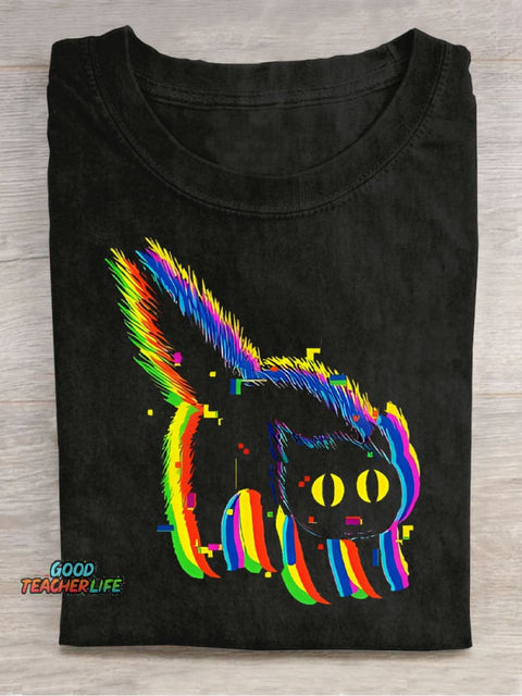 Furry Cat Decorative Pattern T-shirt