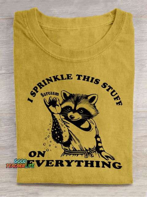 Raccoon Cooking Decorative Pattern T-shirt
