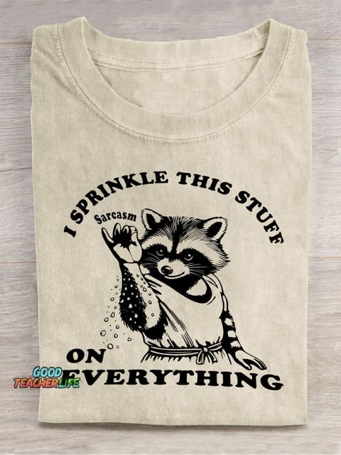 Raccoon Cooking Decorative Pattern T-shirt