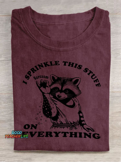 Raccoon Cooking Decorative Pattern T-shirt