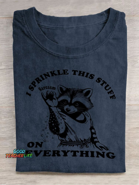 Raccoon Cooking Decorative Pattern T-shirt