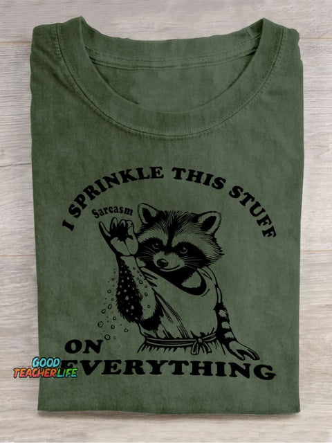 Raccoon Cooking Decorative Pattern T-shirt