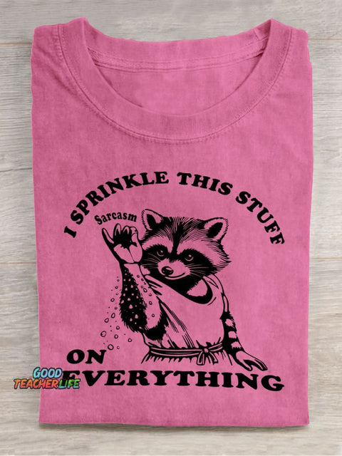 Raccoon Cooking Decorative Pattern T-shirt