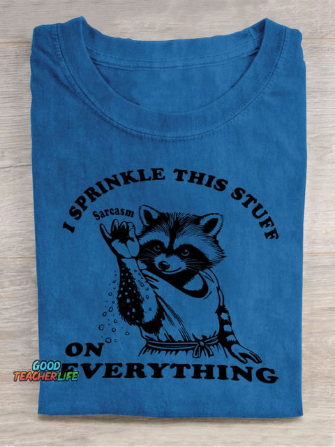 Raccoon Cooking Decorative Pattern T-shirt