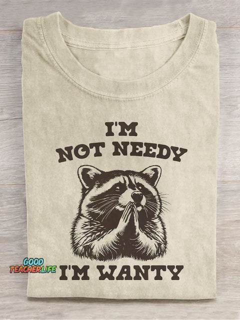 Raccoon Begging Decorative Pattern T-shirt