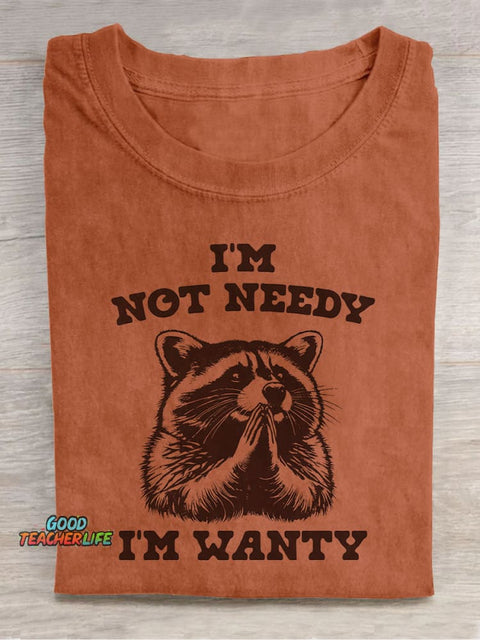 Raccoon Begging Decorative Pattern T-shirt