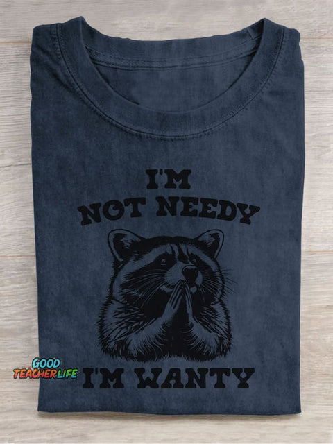 Raccoon Begging Decorative Pattern T-shirt