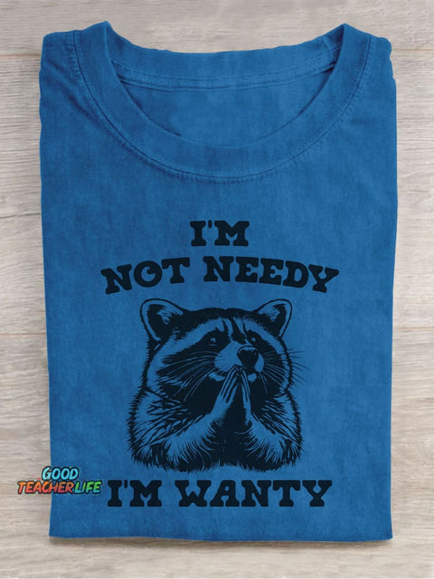 Raccoon Begging Decorative Pattern T-shirt