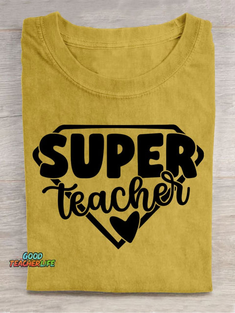 Super Teacher Decorative Pattern T-shirt