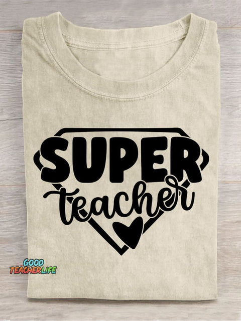 Super Teacher Decorative Pattern T-shirt