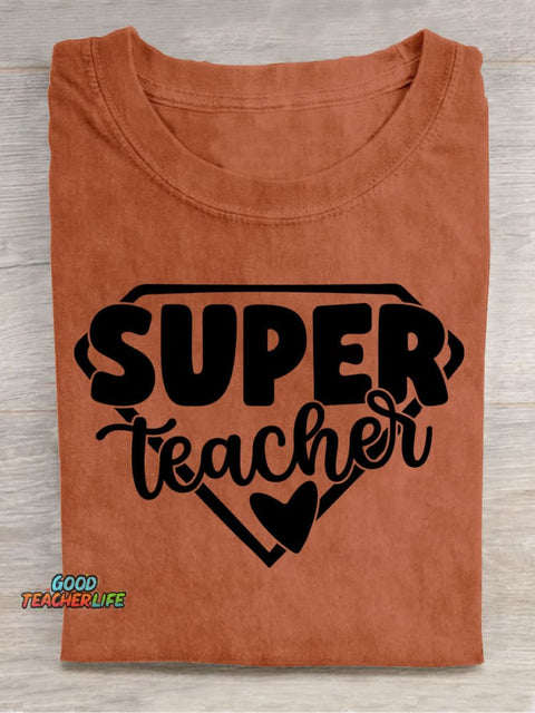 Super Teacher Decorative Pattern T-shirt