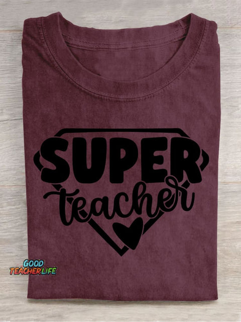 Super Teacher Decorative Pattern T-shirt