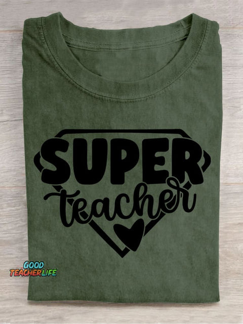 Super Teacher Decorative Pattern T-shirt