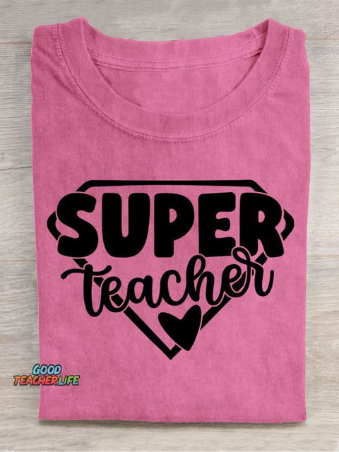 Super Teacher Decorative Pattern T-shirt