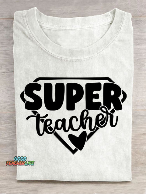 Super Teacher Decorative Pattern T-shirt