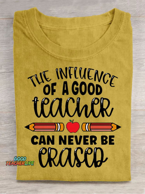 The Influence of A Good Teacher Decorative Pattern T-shirt
