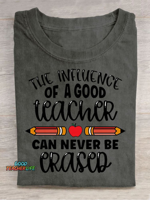 The Influence of A Good Teacher Decorative Pattern T-shirt