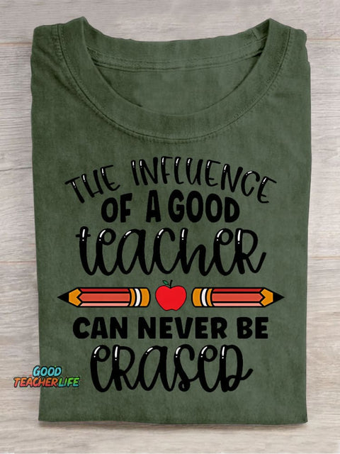The Influence of A Good Teacher Decorative Pattern T-shirt