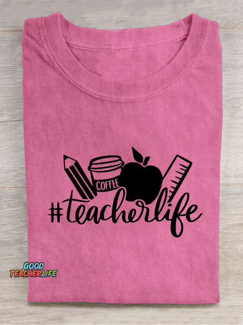 Teacherlife Decorative Pattern T-shirt