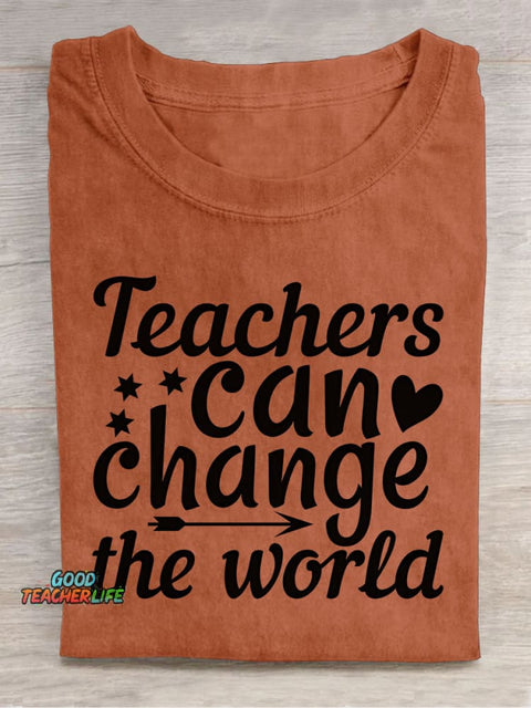 Teachers Can Change The World Decorative Pattern T-shirt